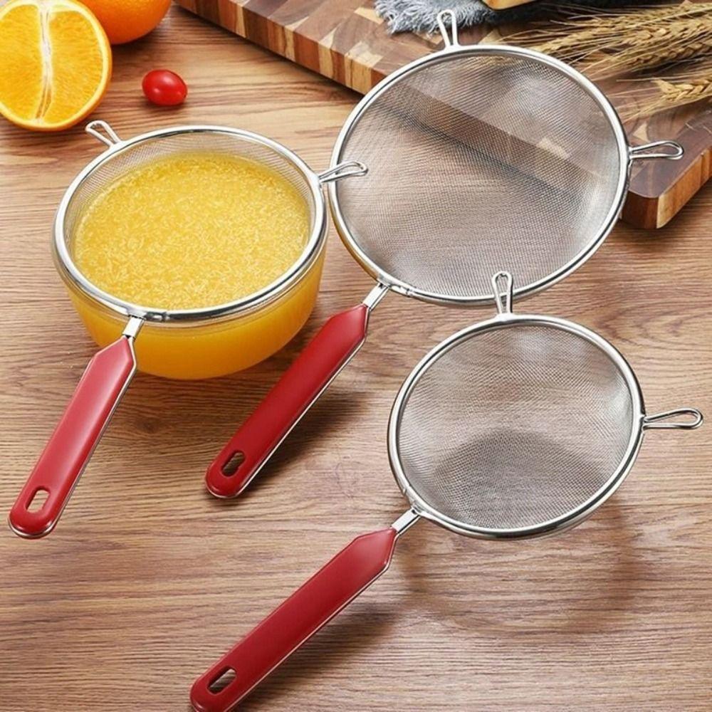 4 Sizes Flour Mesh Sieve Double Ears Noodle Drainer Kitchen Supplies Mesh Strainer French fries