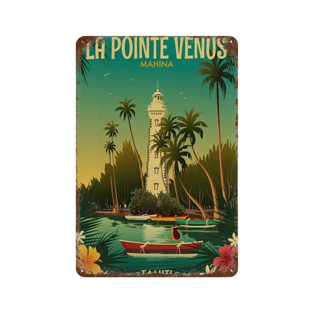 Путешествия Города Табличка Металлические Знаки Винтажный Плакат Япония Таиланд Италия Пейзаж Ретро Тарелка Искусство Живопись Домашний Бар Паб Клуб Декор