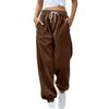 Women's Solid Color Casual Padded Warm Drawstring Loose Leisure Sweatpants Long Pants