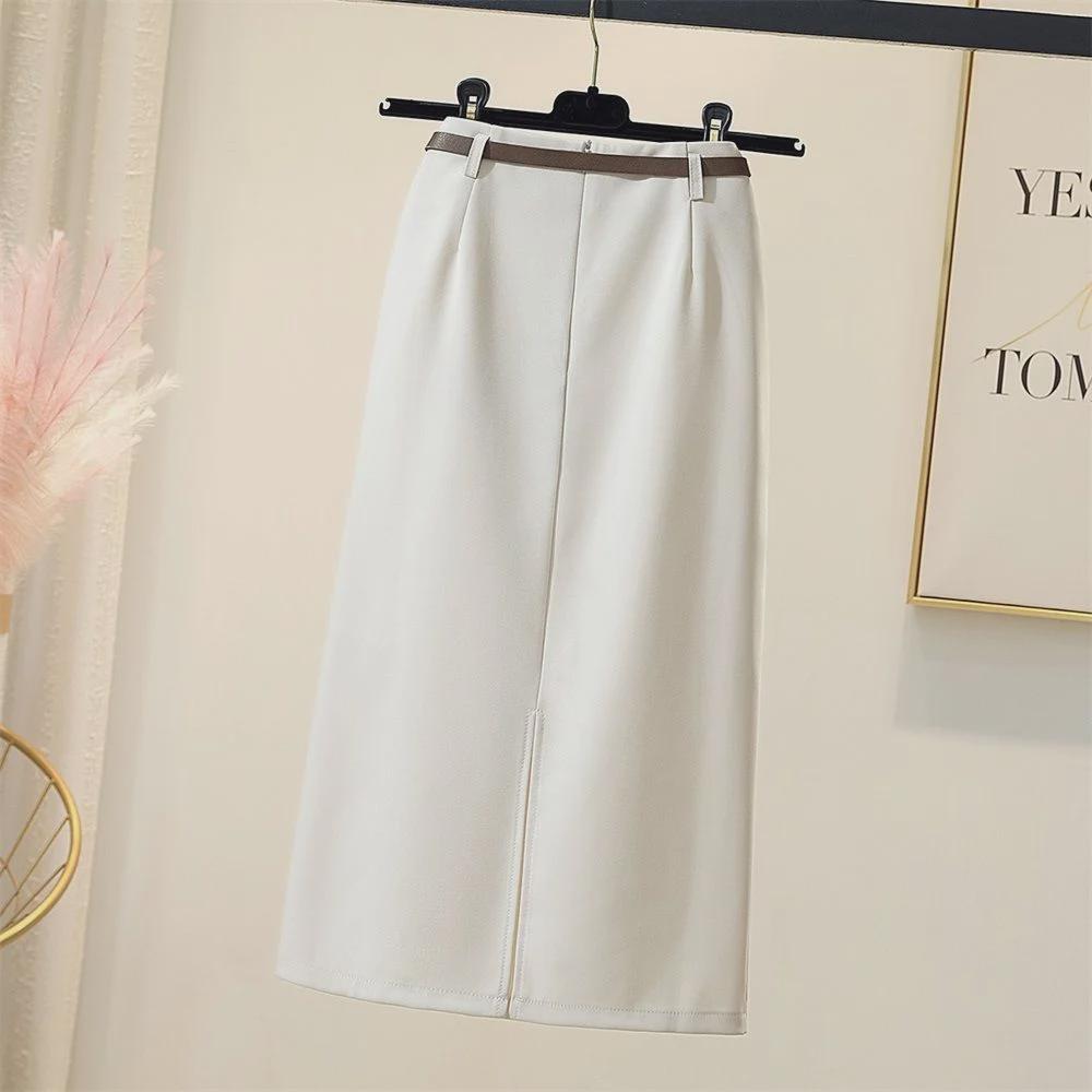 2023 Женская узкая юбка-миди с высокой талией А-силуэта