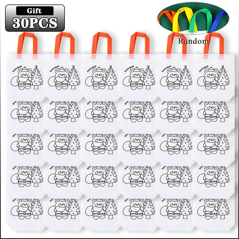 Мультяшный Рождественский Сделай Сам Граффити Мешок Ручная Роспись Нетканые Сумки для Детей Искусства Ремесла Раскрашивание Сумка Рождественский Подарок