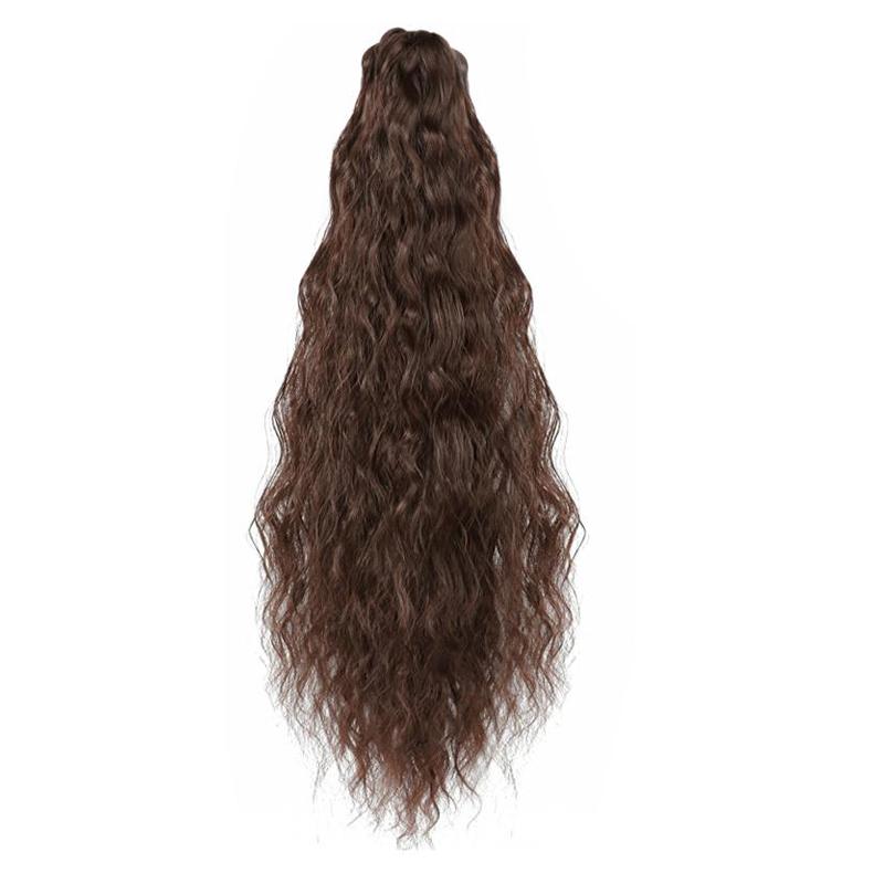 MISS WIG Женский длинный парик с хвостиком из кукурузной волны, синтетическое волокно, шиньон с зажимом для наращивания волос, вьющийся длинный хвост из кукурузы