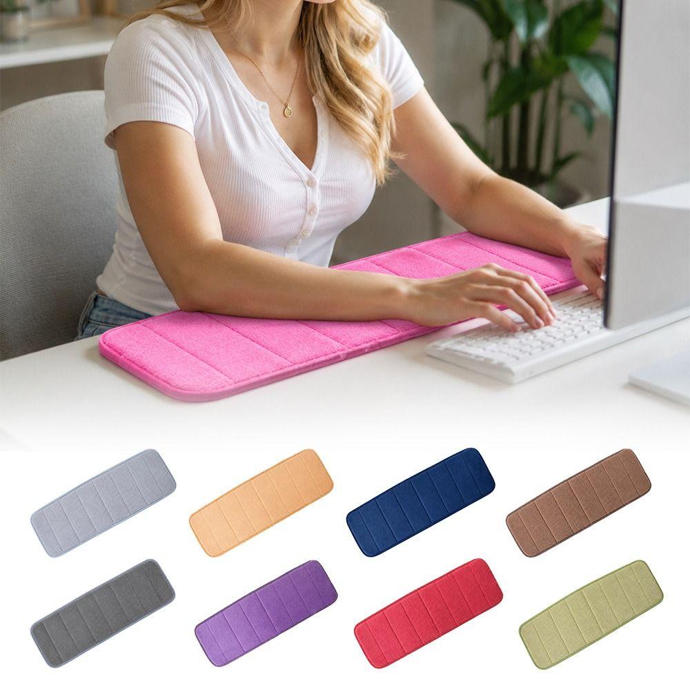 Sweat-absorbent Keyboard Elbow Pad 60x20cm Size Cotton Wrist Rest Computer Wrist Mat Desktop Work