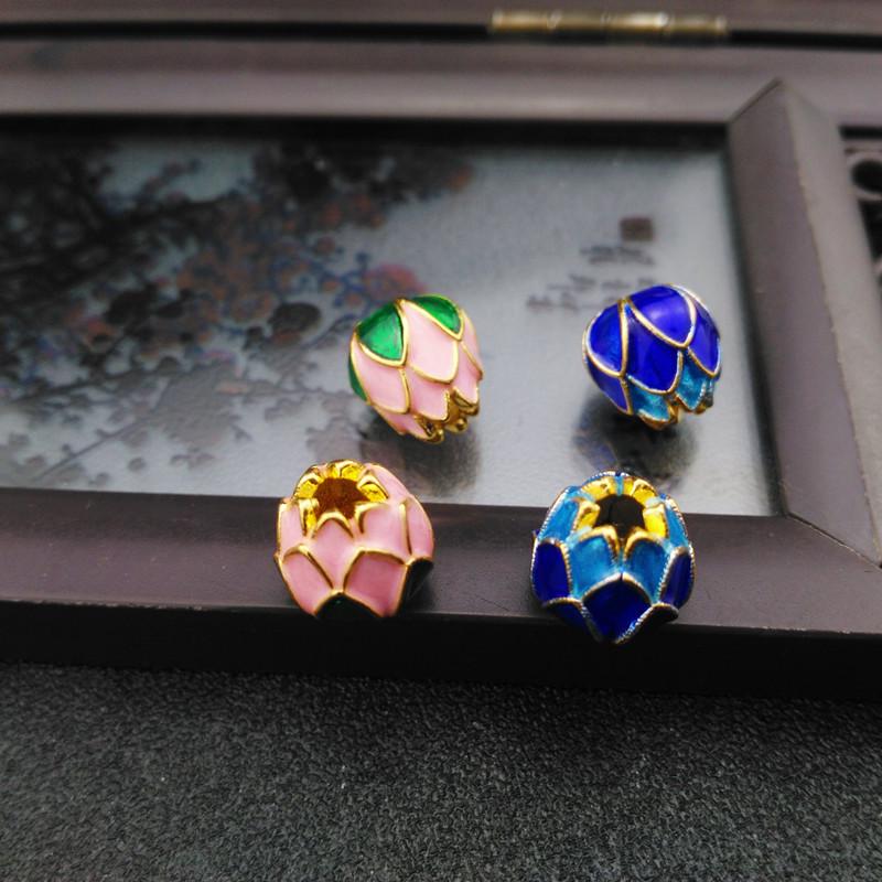 Перегородчатые бусины-разделители 'Лотос' - Эмаль из чистой меди, материалы для изготовления украшений своими руками