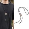 Metal Hat Pendant Bolo Tie for Adult Unisex Vintage PU Leather Tie Rope Necklace Jewelry Rodeos Tie Formal Event Tie