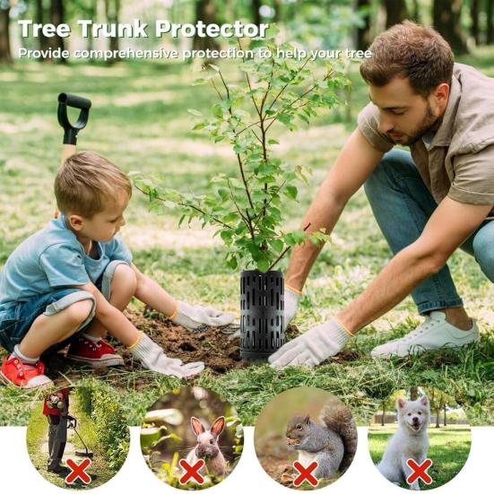 6 Pcs Tree Trunk Guards Reusable Trunk Protector Easy Assembly Tree Bark Guard Wrap for Protecting Trees from Animals Lawn Mowers