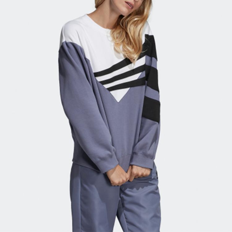 adidas Свитшоты Originals Trefoil Женские Индиго/Белый/Черный С круглым вырезом Умеренный Обычный DU8474