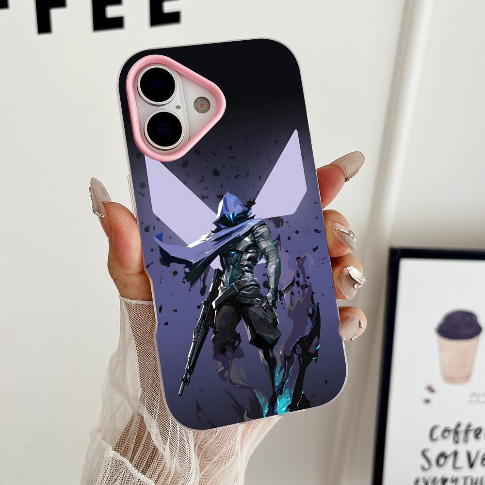Valo Omen Phone Case for iPhone 17 16 15 14 13 12 11 Air Pro Max Plus Jelly Double layer Pink Cover
