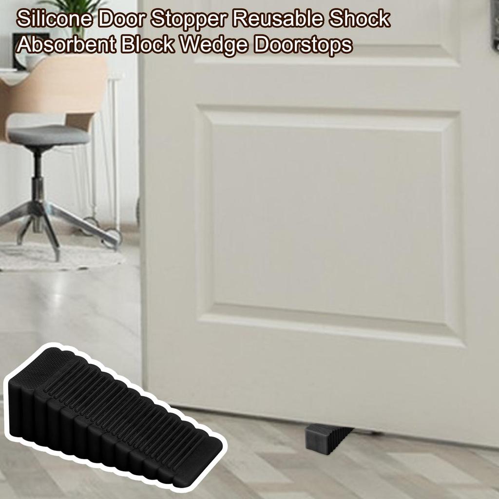Door Stop Floor Door Stopper Wedge Flexible Non-Scratching Door Holder Smart Stackable Slip-Resistant Design Hotel Door Stop