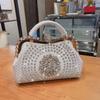Luxury Fashion Diamonds Women Handbags Leather Design Clip Rhinestone Bag Portable Tote Shoulder Messenger Bags