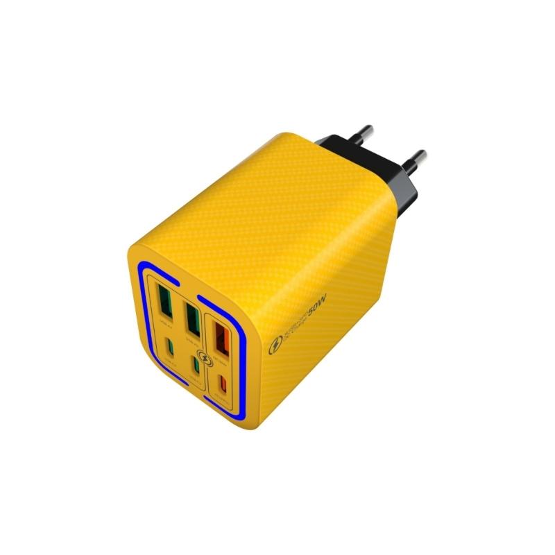 Блок быстрой зарядки USB, 36 Вт PD20 Вт, 6 портов USB, Настенный адаптер питания, Многопортовая вилка для зарядки