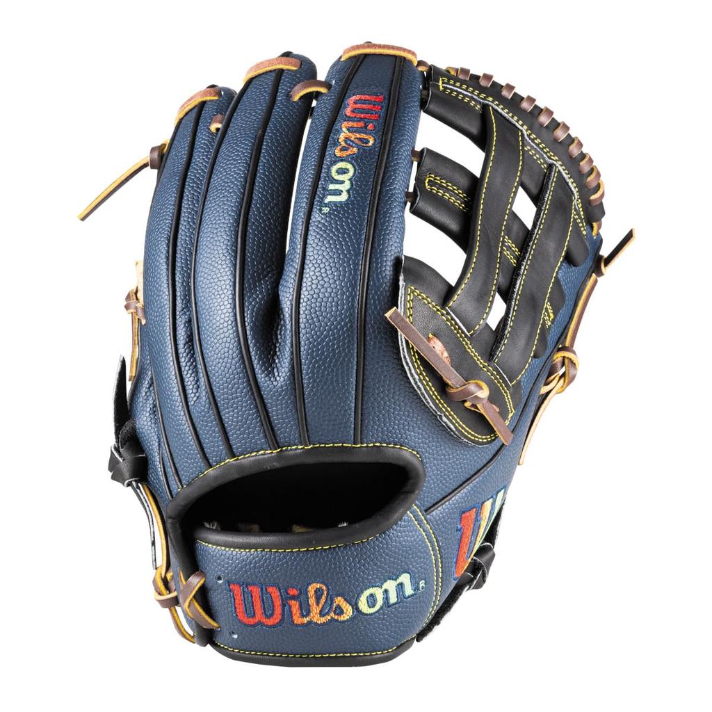 Перчатки для бейсбола Wilson общего назначения DUAL Utility Thumb 2 Little Original Type WBW102490 SS (Перчатка) D-МАКС (D-MAX Двойной) Подкладка/Поддержка пальцев/США черный/Темно-синий
