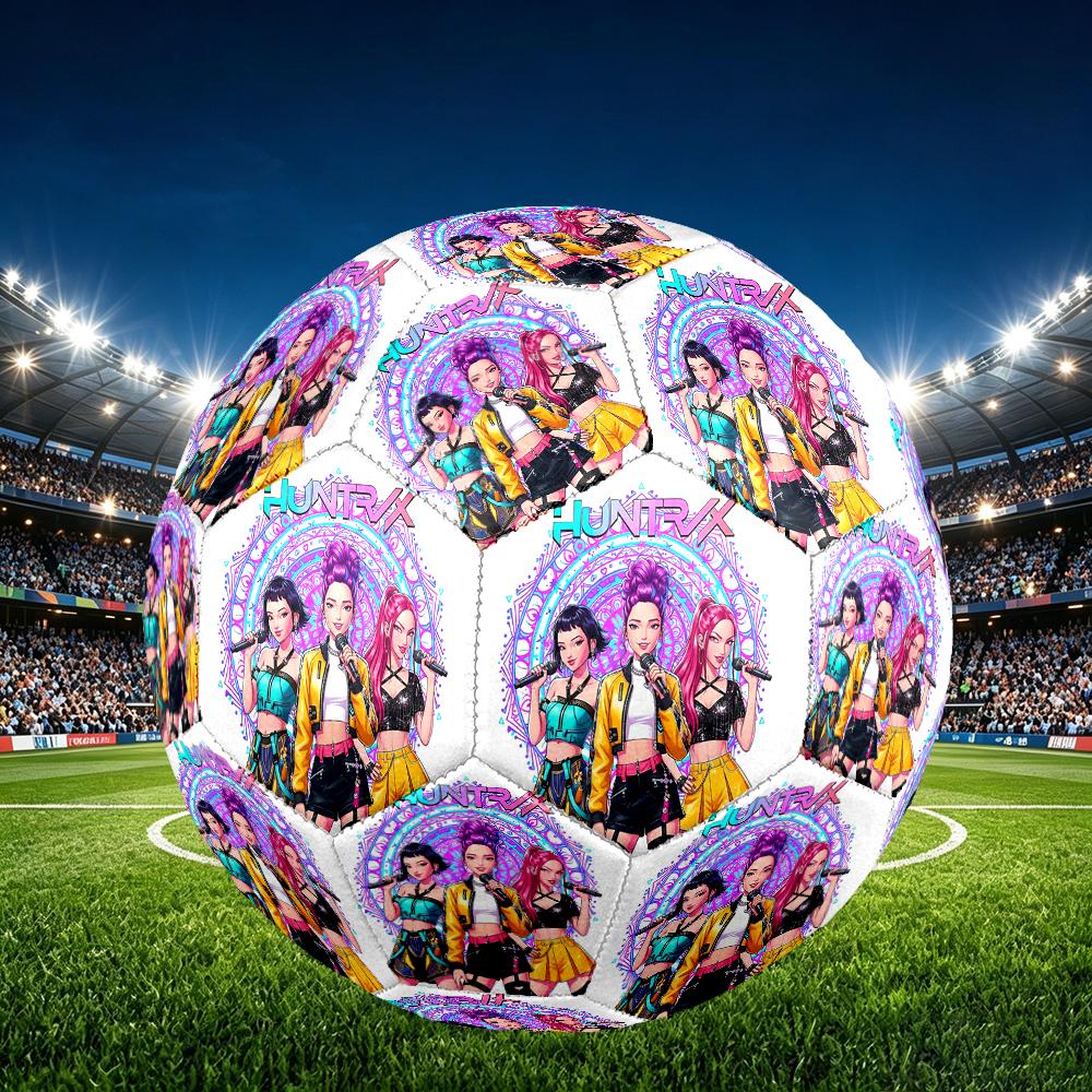 1pc Standard Football Size 5, Soccer Balls, Kpop Pattern Soccer Ball, Machine Stitched, Ball for Training & Outdoor Match