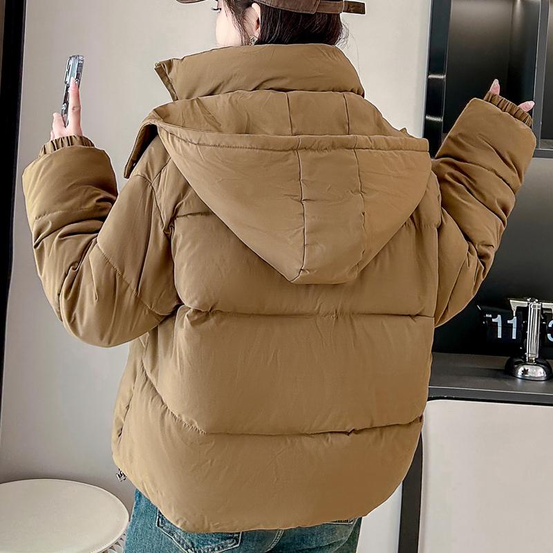 Зимние куртки женские 2024 модные толстые теплые короткие парки большого размера с капюшоном