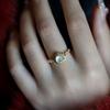 Copper Rinestone Rings Exquisite Vintage Rings Temperament Shining Open Ring  Gifts