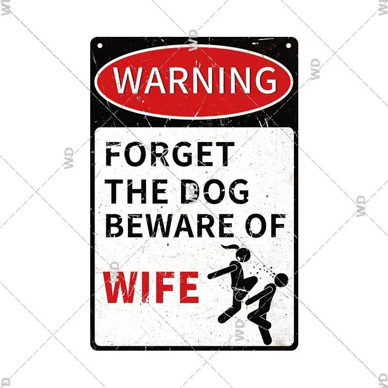 Beware Animals Dog Cat Bull Kraken Chickens Bigfoot Area Retro Tin Sign Caution Decorative Vintage Plaque Metal Poster Decor