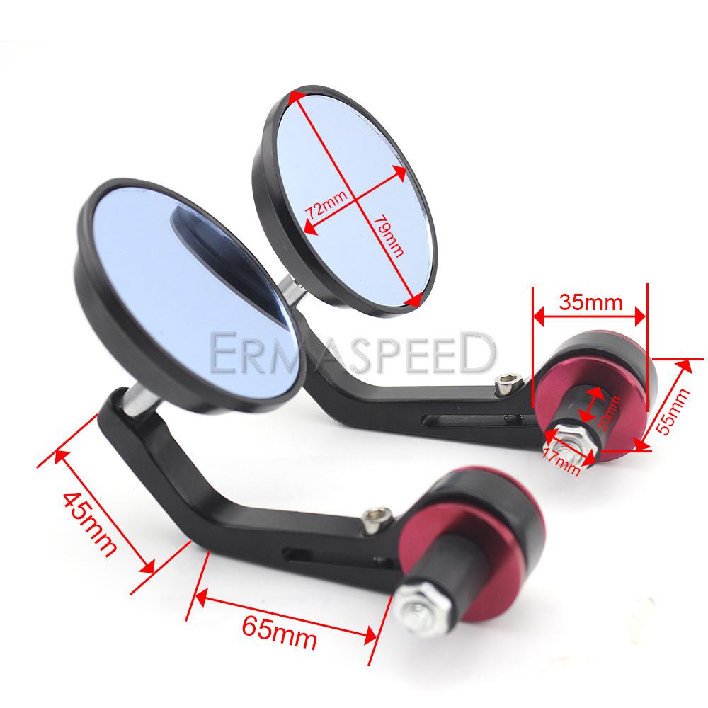 Алюминиевые 7/8 "22 мм мотоциклетные зеркала заднего вида с поворотной ручкой на 360°, сторона заднего вида