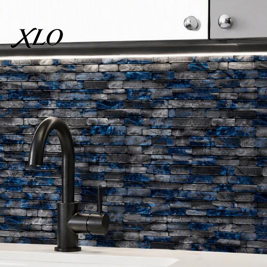 Kitchen Wall Oil Blocking Stickers Peel And Stick Backsplash Tile for Bathroom, 3D Brick Mosaic Easy Clean Surface Sticker Sticker, Waterproof