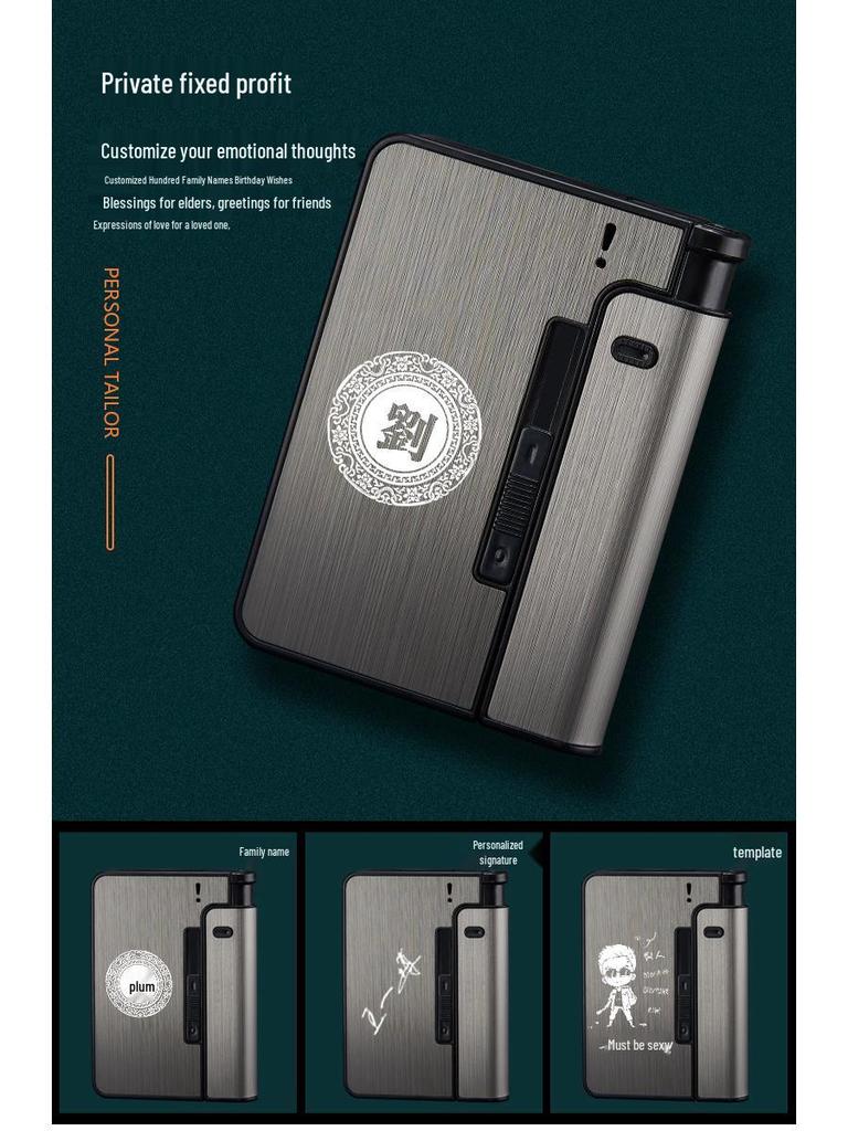 Focus YH001 Portable Cigarette Case with Replaceable Lighter - Creative, Separable Design
