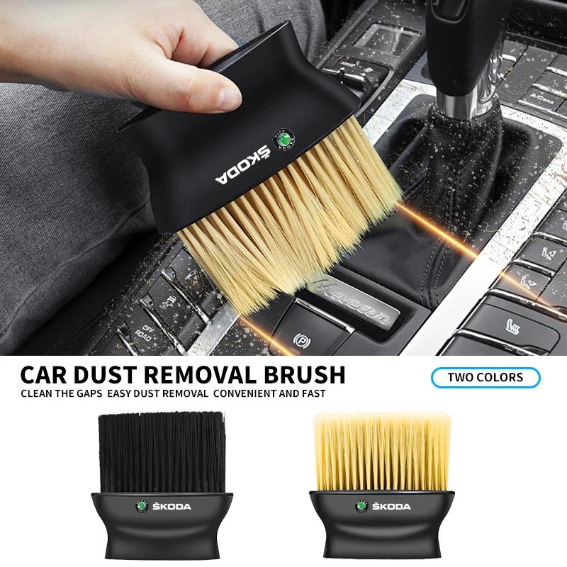 Car Interior Powerful Cleaning Brush Dust Removal Soft Hair For Skoda Octavia MK2 MK1 3 A5 A7 A8 Fabia Karoq Superb Rapid Kamiq WL5