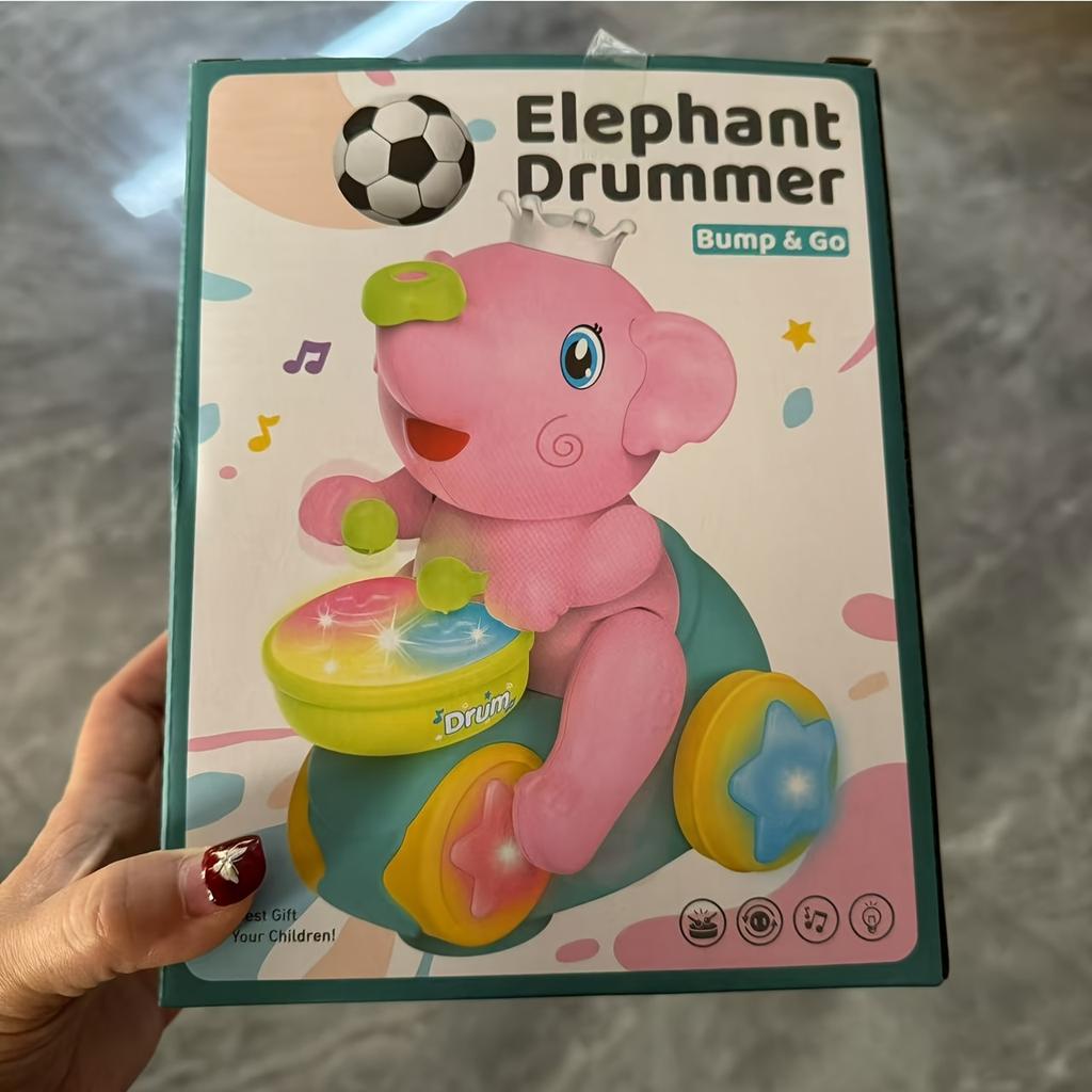 Elephant Drum,Ball Game Toy for Youngsters,Fun Early Learning Puzzle with Cartoon Elephant, Battery Operated,AA Batteries Not Included,Elephant Gifts