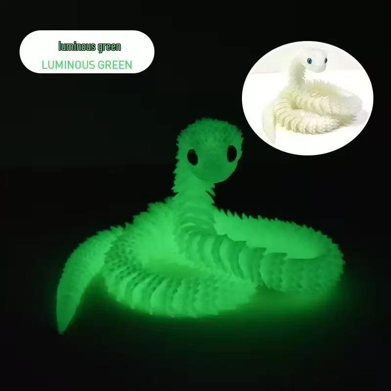 3D Printed Viper Egg Set: Articulated Small Snake Figurine Desktop Ornament Toy for Children