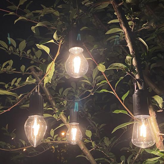 Outdoor Camping Lamp with Clip Hook 3 Lighting Modes Multifunctional Lighting Device Plastic LED Lantern Hanging Tent Light Tungsten