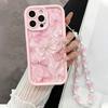 Роскошный чехол для телефона с узором из розовых бантиков для iPhone 17 Air 16 15 14 13 12 11 Pro Max 16E 7 8 Plus с ремешком-шнурком