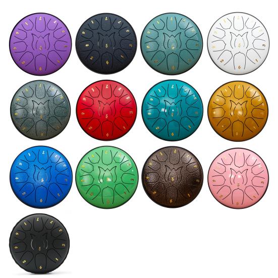 Steel Tongue Drum Set Ethereal Drum with Bag Sticks Music Book Drum Holder Sound Healing Hand Drum for Meditation Yoga Chakra Music Therapy