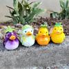 Vegetable Duck Statue Cartoon Corn Carrot Eggplant Cabbage Duck Resin Figurine Home Office Desktop Decoration Ornament
