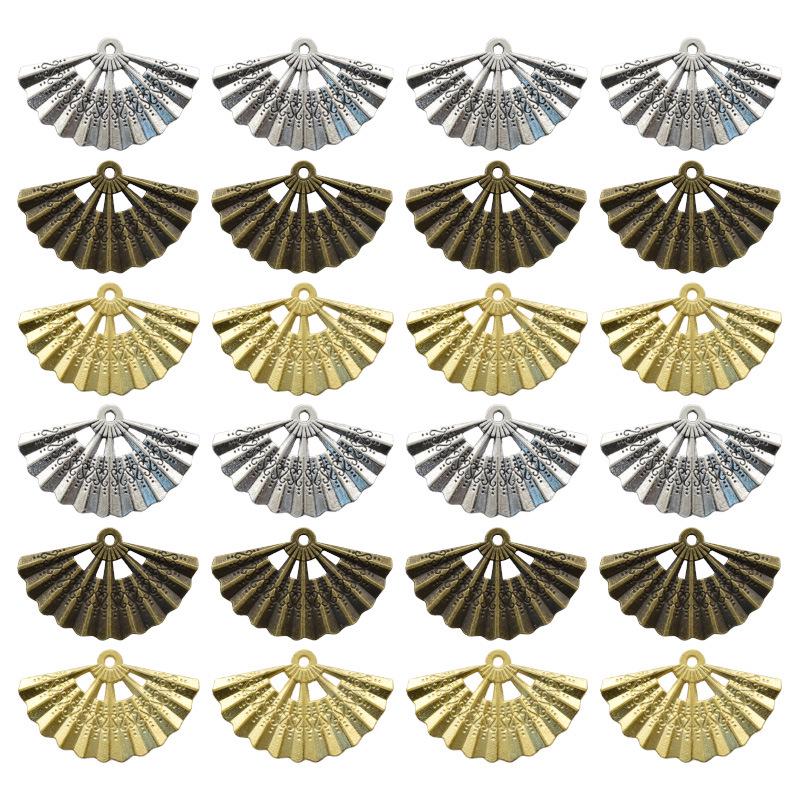Подвеска-веер из сплава в стиле ретро для ожерелья или браслета своими руками - горячая распродажа, 33*21 мм