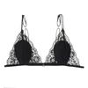 Women's Lace Bra Underwire Less See Through Bra Small Chest Triangle Cup Ultra-thin Lace Bra Pure Desire Beautiful Back Front Buckle Bra