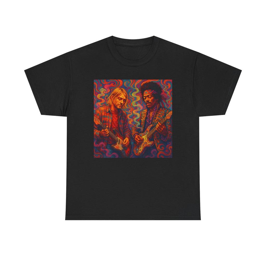 Men's and Women's T-shirts Kurt Cobain And Jimi Hendrix Graphic