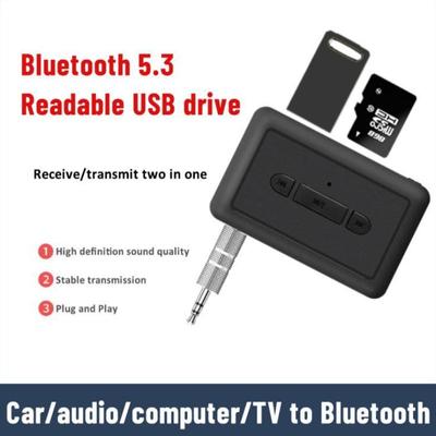 3 в 1 автомобильный Bluetooth 5,3 приемник-передатчик адаптер TX/RX 3,5 мм разъем A2DP беспроводной аудио AUX адаптер для телевизора автомобильный аудио музыкальный плеер гарнитура громкой связи