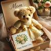 Подарочная коробка с плюшевым мишкой на День матери, плюшевая игрушка для эмоциональной поддержки, кукла, элегантное кружевное платье ручной работы, медведь с открыткой, памятный подарок для мамы, бабушки