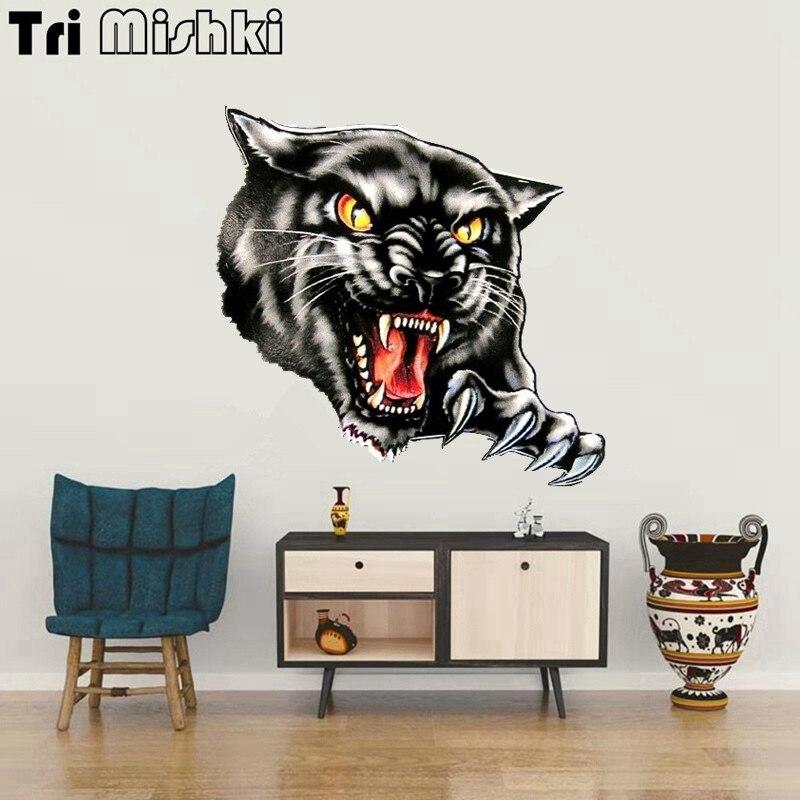 Tri Mishki W1442 3D свирепая пантера автомобильная наклейка ПВХ наклейки мотоциклетная наклейка на автомобиль грузовик бампер внедорожник настенный водостойкий