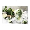 Modern Cocktail Lemon Cucumber Posters Prints Drink Mojito Martini Wall Art Canvas Painting for Bar Kitchen Room Home Decoration
