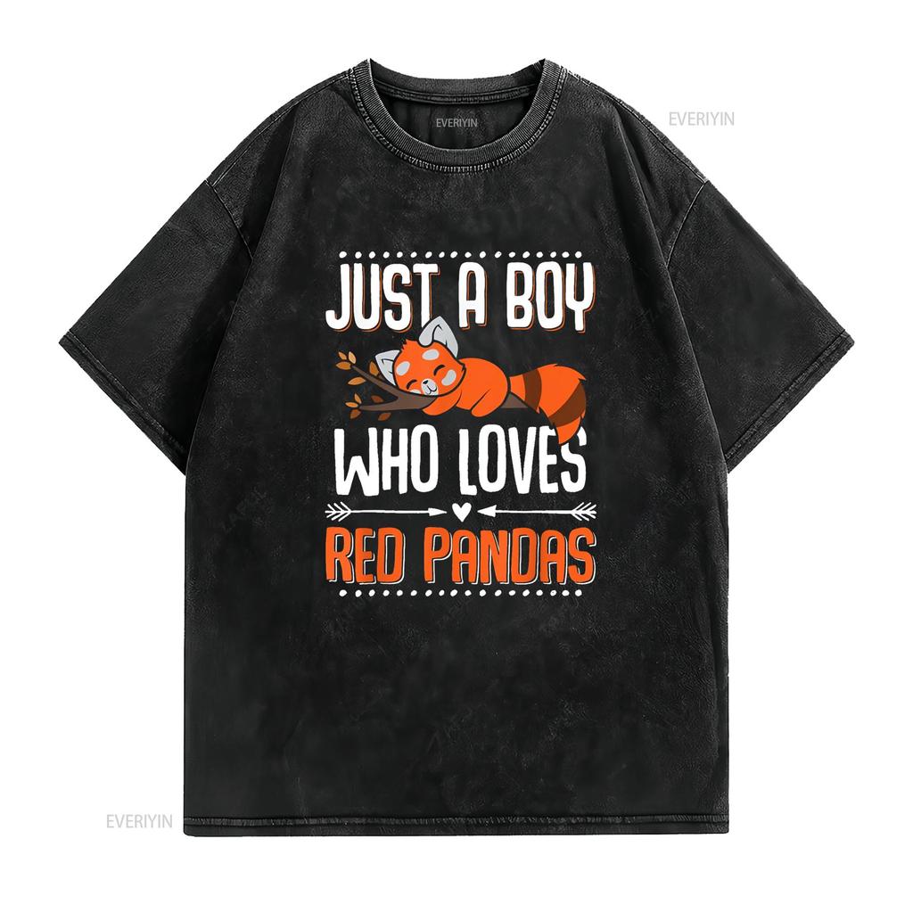 Cute Red Panda T Shirt vintage Washed Unisex Stretched Soft Comfortable fashion Versatile Stylish Slightly