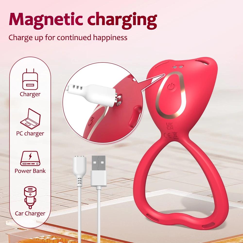 Управление через приложение Носимый вибратор-трусики для женщин 9 режимов вибрации с беспроводным управлением Кольцо на пенис Стимулятор клитора Взрослые сексуальные игрушки