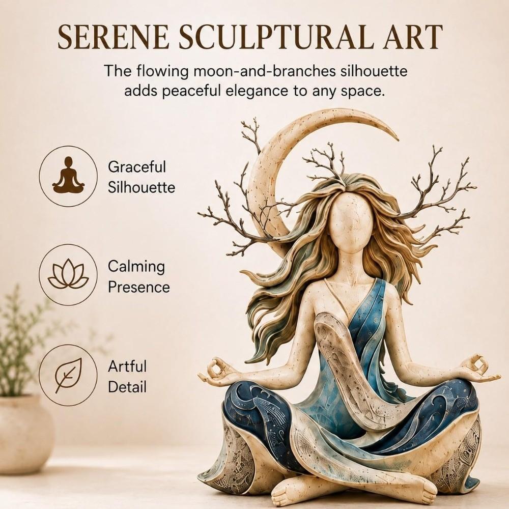 Flowing Hair Meditation Yoga Goddess Figurine Serenity Goddess Figurine Christmas Party