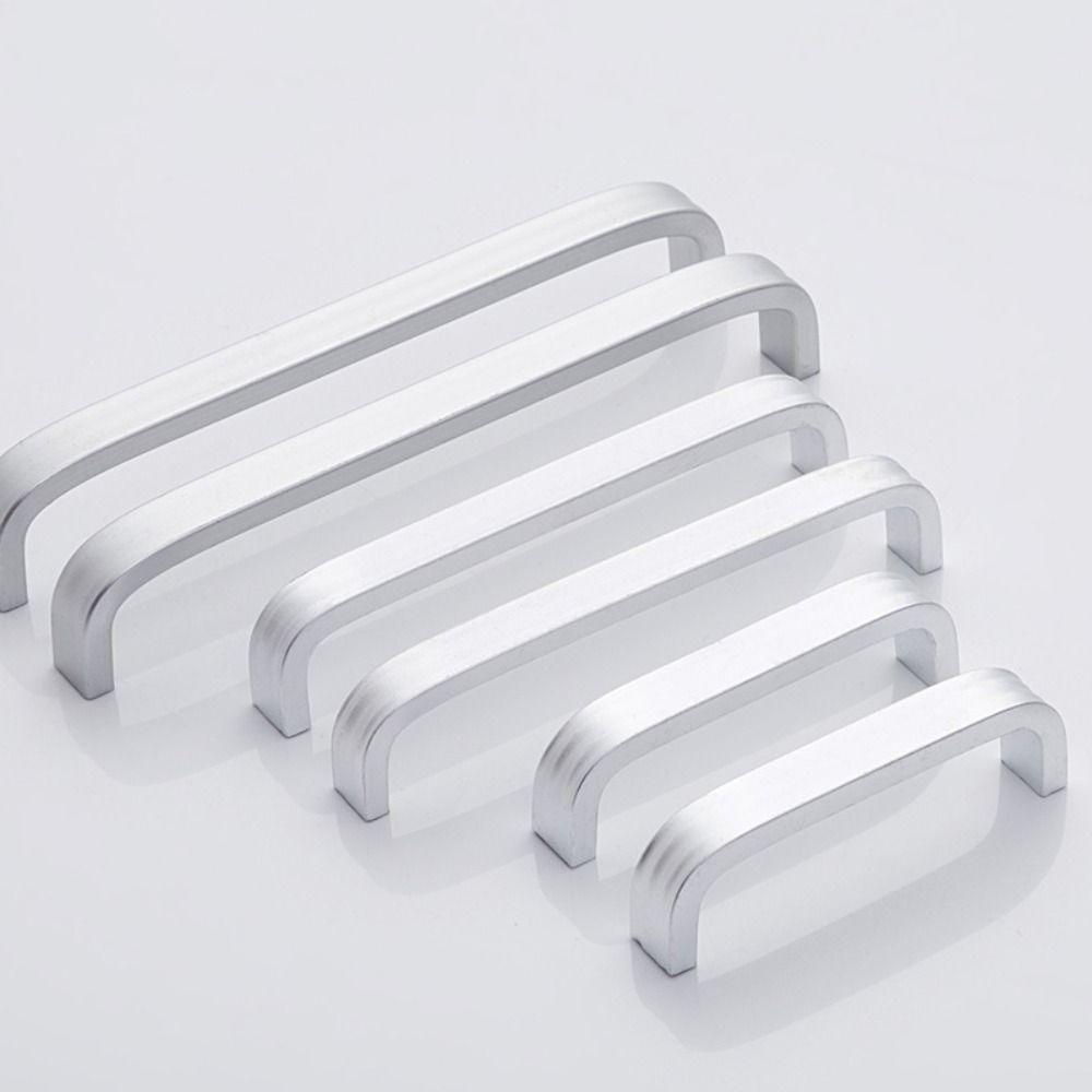 Алюминий Цинк Цинковый сплав Мебельная ручка Серебристые дверные ручки Дверной шкаф Прямая ручка Ящик