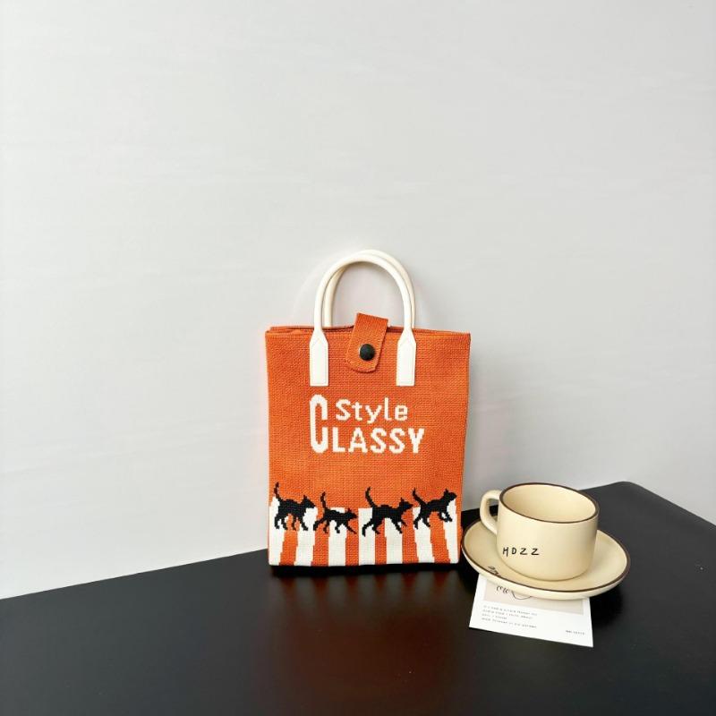 Премиальный стиль, сумка для мобильного телефона большой вместимости, вязаная сумка, нишевая, универсальная, на плечо, мессенджер, мультяшная, модная, дамская сумочка