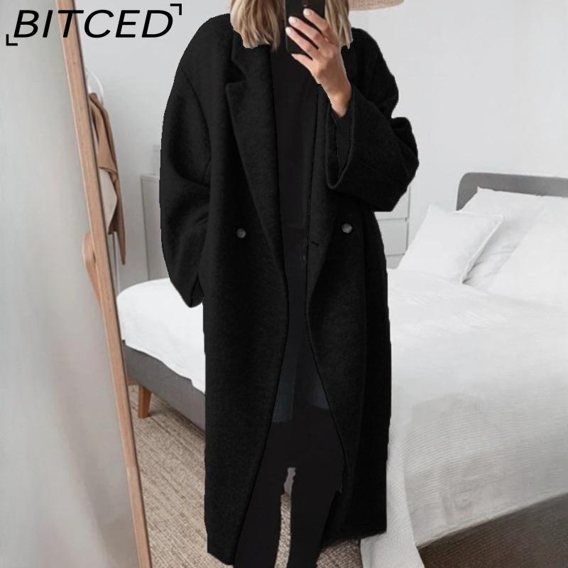 BITCED Women's Multi-Colour Multi-Size Wool Twill Trench Coat