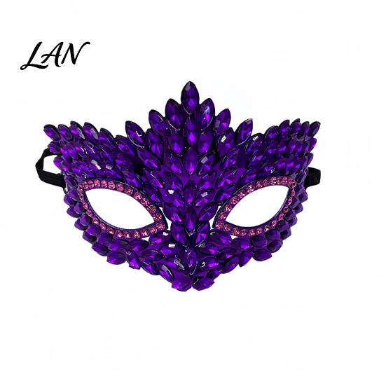 Elegant Costume Party Mask Gothic Cat Eye Masquerade Mask, Rhinestone Vintage Half Face, Sexy Shining Venetian Style Halloween Costume, Glitter