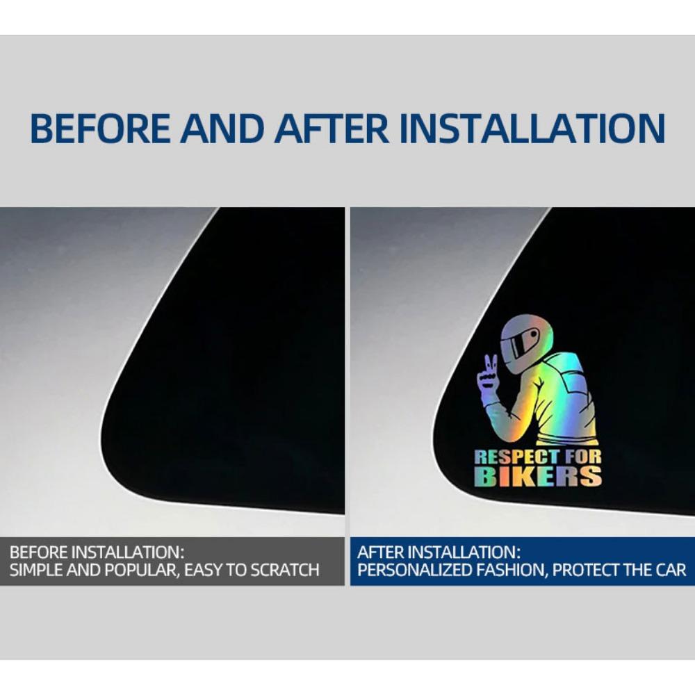 Наклейка Respect for Bikers - Крутая наклейка с изображением мотоциклиста для автомобиля/мотоцикла
