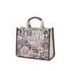 DakS Burgundy Flower Embroidery Jacquard Tote Bag S