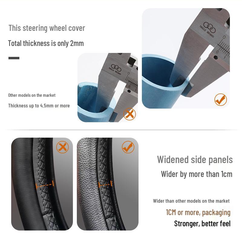 Genuine Leather Steering Wheel Cover for Baojun 730, 510, 530, 310W, 360, 560, 630