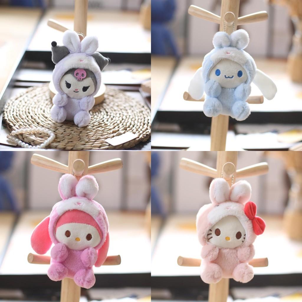 Плюшевый брелок Sanrio Kuromi с мягким коротким ворсом для декора рюкзака