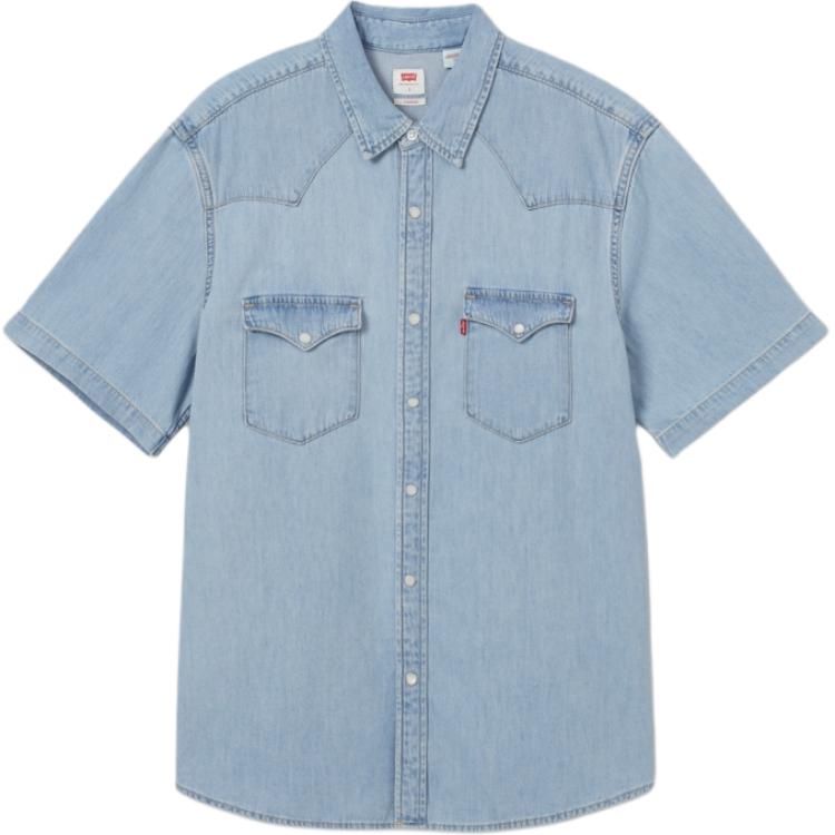 Levis Мягкая Удобная Простая Рубашка Поло Мужские Рубашки Светло-Голубой 86626-0014