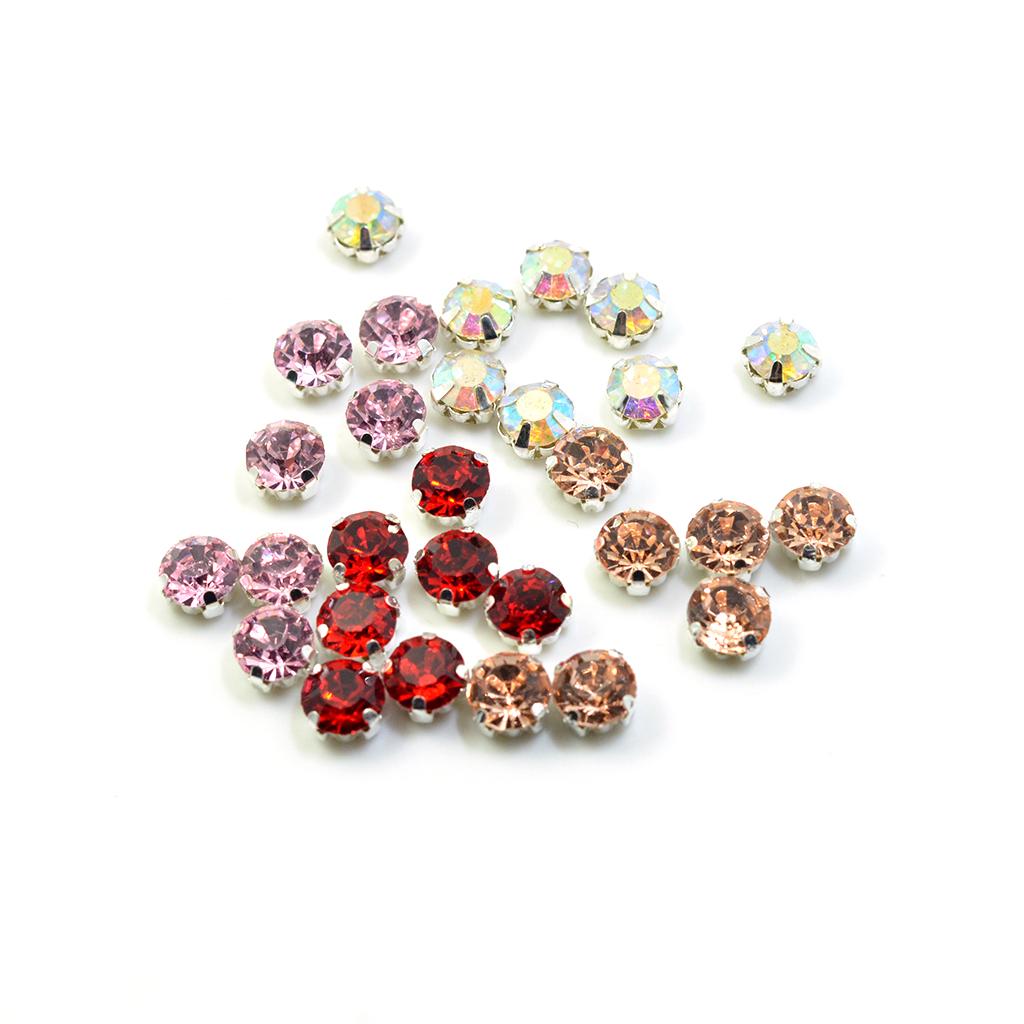 50шт квадратные бусины со стразами класса А пришивные для изготовления ювелирных изделий 8 мм